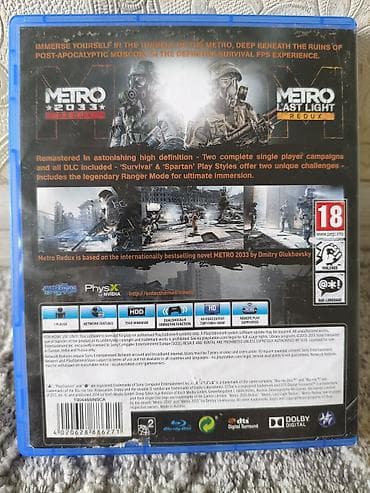 pes 4: Metro Redux для PS4-PS5 Комплект включает две игры: - Metro 2033 — 2