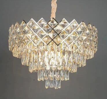 коронки алмазные: Хрустальные подвесные люстры с LED-подсветкой - Эффектные — 5