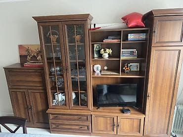 железные шкафы для офиса: Стенка-шкаф, Тип стенки-шкафа: Модульная, Для зала, Особенности: С отделением под телевизор — 6