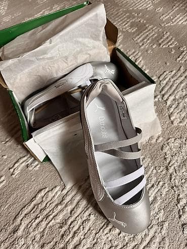 Лоферы, 38.5, Puma, Новый, цвет - Серебристый at lalafo.kg Лоферы, 38.5, Puma, Новый, цвет - Серебристый