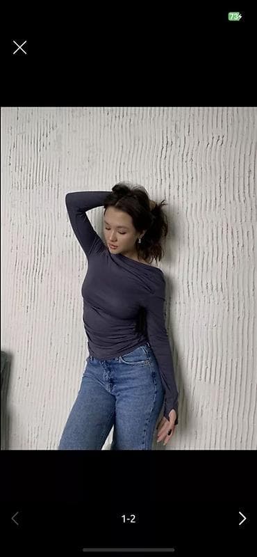 slim patch: Лонгслив, цвет - Серый, Made in KG, M — 1
