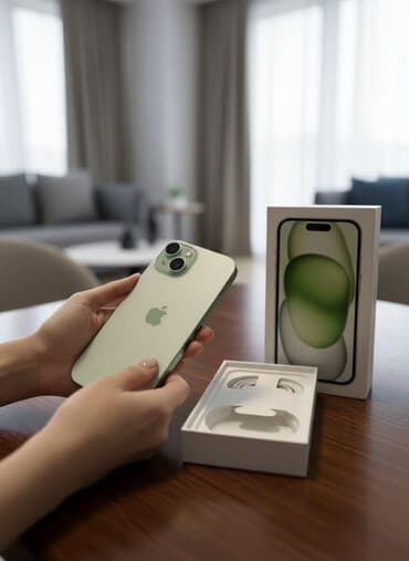 магнитолы в машину недорого: IPhone 15, Б/у, 128 ГБ, Зеленый, Коробка, 88 % — 1