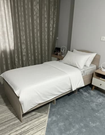 Односпальная кровать, Новый, С матрасом, длина - 190 см