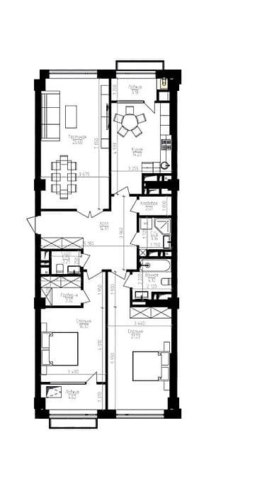 nova grant: 2 комнаты, 80 м², Элитка, 5 этаж, Готовая ПСО (под самоотделку) — 4
