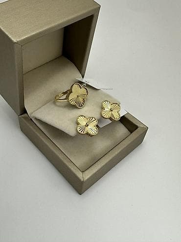 Алтын зер буюмдар: Зер буюмдар топтому, Үлгүсү 585, Жаңы, Металл түсү: Сары — 2