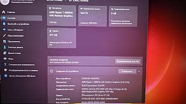 ness construction: ASUS ROG ZEPHYRUS 15 CPU: r7-4800h(8 ядер 16 потоков) ОЗУ: 16 GB DDR4 — 9
