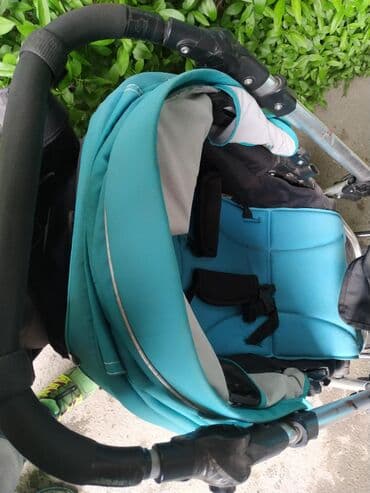 подставка для второго ребенка на коляску: Коляска, цвет - Голубой, Б/у — 4