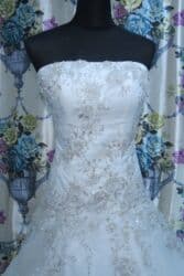 брендовая куртка: Свадебное платье, Mori Lee, С корсетом, Со шлейфом, Атлас, США, Пайетки, Кружево, Стразы, Б/у — 7