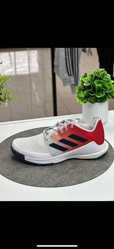 летние кросовки: Кроссовки Adidas (низкие) - Цвет: белый с красной пяткой и синими — 1