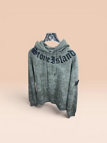 одежда акацуки: Толстовка с капюшоном Stone Island - Модель: худи с крупной вышивкой — 1