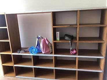 обувные шкафы и вешалки для верхней одежды: Гарнитур для прихожей, Б/у, Шкаф, ДСП, цвет - Коричневый — 2