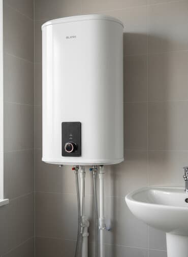 электрические казан: Белый электрический водонагреватель BLESK цилиндрической формы с — 1