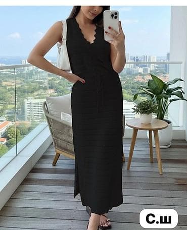 поло рубашки: Вязаный летний комплект: топ + юбка миди - Материал: мягкая ажурная — 3