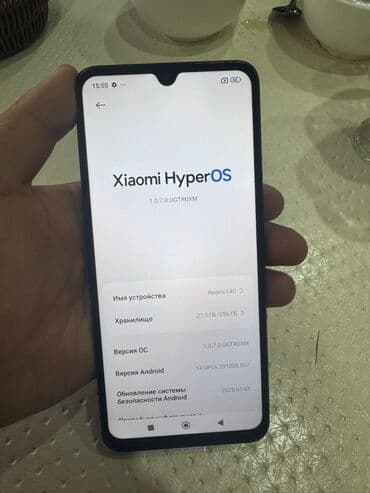 продаю модем: Redmi, Redmi 14C, Б/у, 256 ГБ, цвет - Черный, 2 SIM — 7