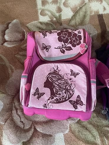 детский портфель: Детские школьные рюкзаки для девочек (2 модели) 1) Фиолетовый ранец с — 4