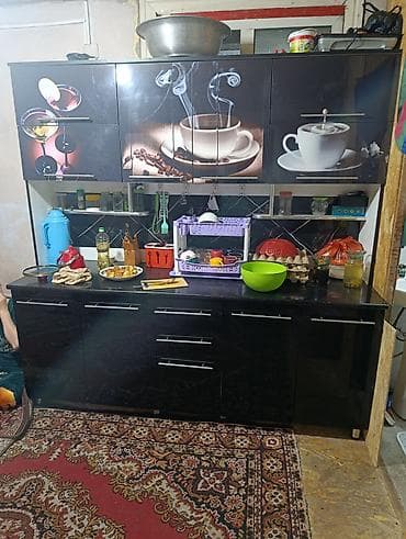 кухонный мебел: Кухонный гарнитур, цвет - Черный — 1