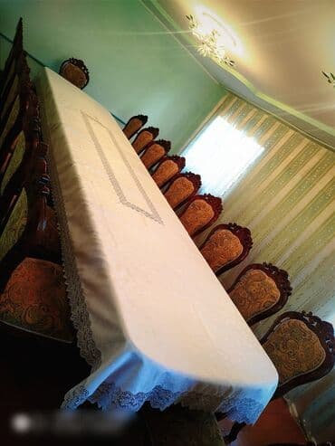 столы из нержавейки бу: Стол длина 5 метр. столду кичирейтсе болот. Стул 20 штук. Материал — 2