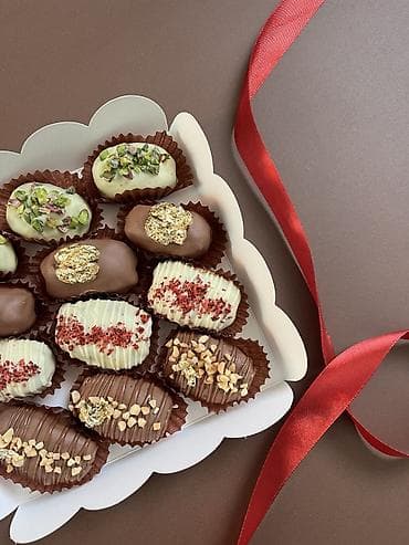 дордой моторс продукты: Финики в бельгийском шоколаде на ифтар. 4 вкуса: - фисташка - кешью - — 2