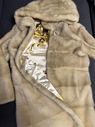 свадебную шубку: Шуба, Норка, По колено, С капюшоном, M — 4