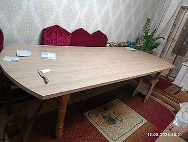 Большой обеденный стол - Форма столешницы: вытянутый прямоугольник с at lalafo.kg Большой обеденный стол - Форма столешницы: вытянутый прямоугольник с