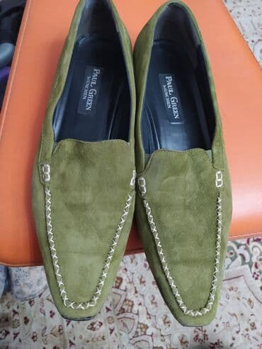 Киреге берилүүчү кийимдер: Продаю женские мокасины,чистая кожа- замша,шикарный цвет хаки,в — 1