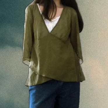 летняя кофточка: Зеленая блузка ✦ (h&m) размер: EUR 42, US 12 (похоже на S-M) — 1