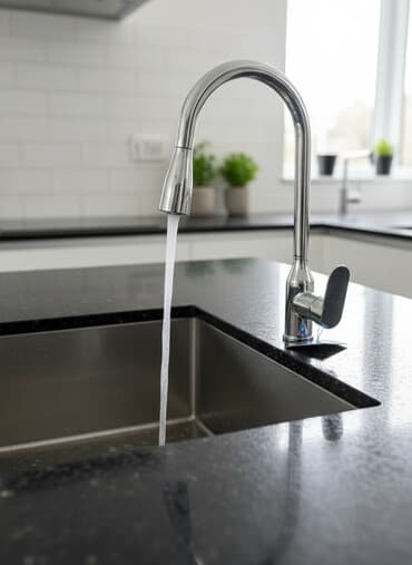 смисители: Смеситель для кухни с высоким изливом, выполненный в современном — 1