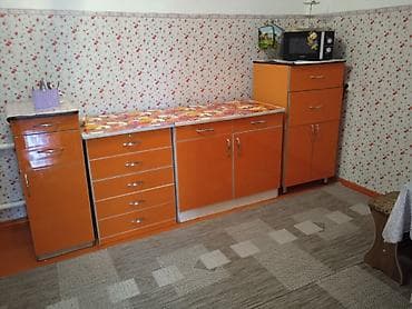 silver kitchen: Модульный кухонный гарнитур ярко-оранжевого цвета, включающий в себя — 1