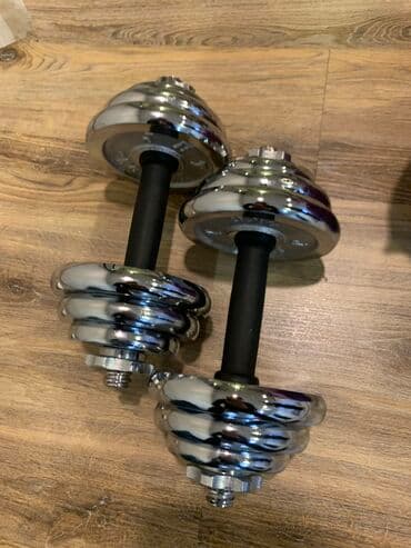 настольные теннисные ракетки: Хромированные гантели 10+10кг 5000с Разборные Бесплатная доставка — 1