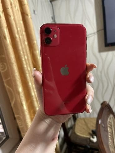 id: IPhone 11, Б/у, 128 ГБ, Красный, Коробка, 72 % — 2