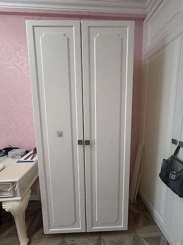 шкаф двустворчатый для одежды: Шкаф-купе/распашной двухстворчатый, белый - Классический дизайн — 2