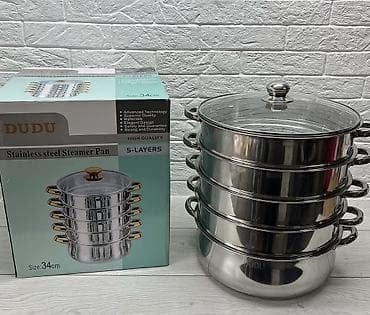 Пятиъярусная пароварка DUDU из нержавеющей стали. Бесплатная доставка