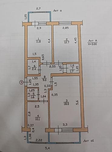 red centr: 3 комнаты, 77 м², Индивидуалка, 5 этаж, Евроремонт — 10