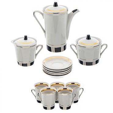 Үй жана бакча: Фарфоровый кофейно-чайный сервиз в классическом стиле. Состав по — 1