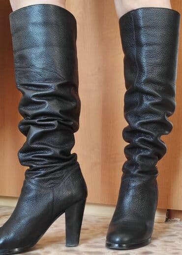 сапоги из натурального меха и кожи: Colin Stuart сапоги деми кожанные размер US6/36й наш. Можно присборить — 4