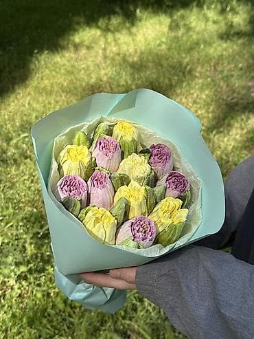 подушки для сна: Зефирный букет S - Композиция из зефира в форме бутонов: нежные — 1
