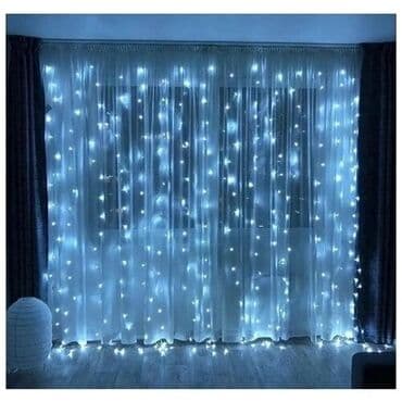 уличное освещение частного дома купить: Гирлянда светодиодная с небьющимися лампами Штора "Занавес" 240LED — 1