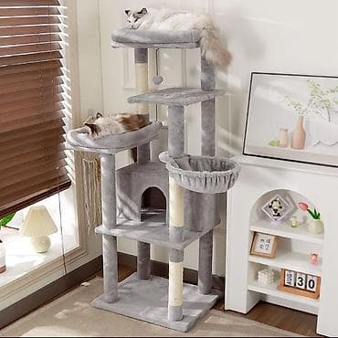 Зоотовары: Новая когтеточка-домик для кошек, многоуровневая, высота 145см - — 1
