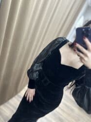 бордовое платье в пол: Вечернее платье, Длинная модель, Велюр, С рукавами, S — 1