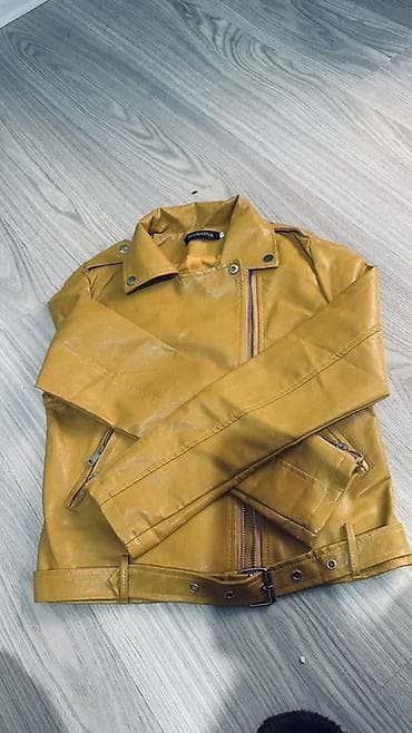 желе: Женская косуха горчичного цвета. - Материал: искусственная кожа — 2