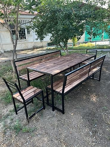 Мебель: Комплект садовой мебели, Стол, Металл — 1