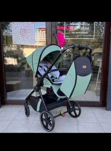 купить прогулочную коляску недорого: Коляска, цвет - Голубой, Б/у — 2