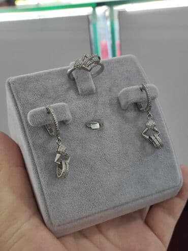 эксклюзивные свадебные пригласительные: Набор украшений, Проба 925, Женские, Новый — 3