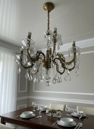 горошки для цветов: Классическая потолочная Чешская хрустальная люстра . - Стиль — 3