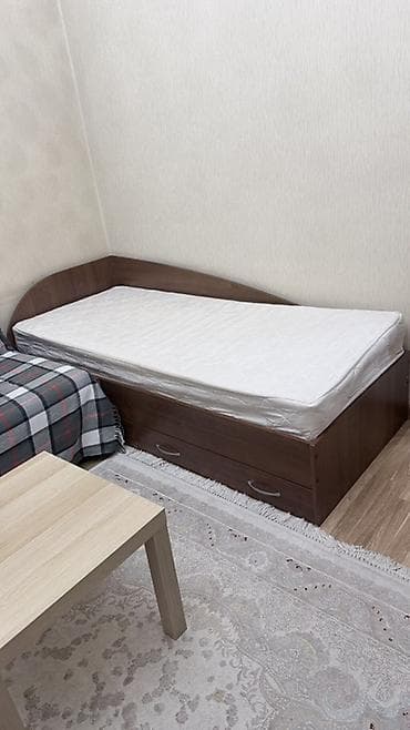 Односпальная кровать, С матрасом, длина - 190 см