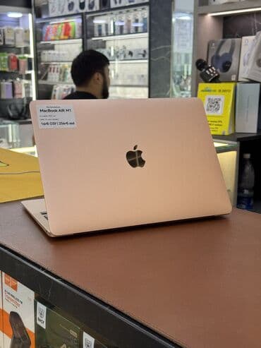Ноутбук, Apple, 16 ГБ ОЗУ, Apple M1, 13.3 ", Б/у, Для работы, учебы, память SSD
