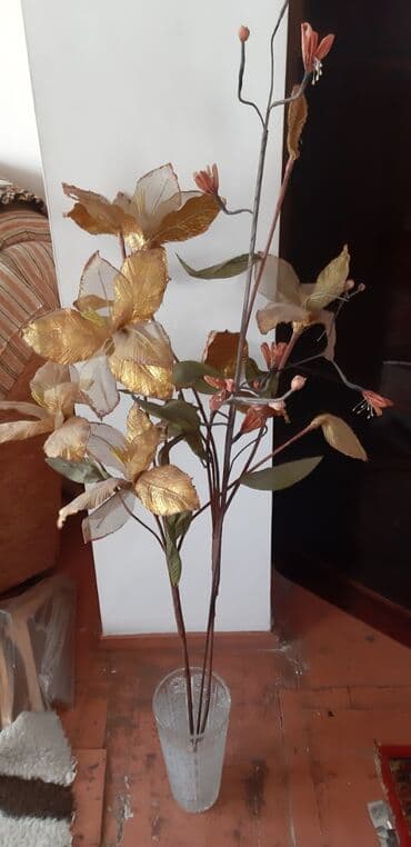 сливочное масло талас цена бишкек: Декоративные ветки 3шт с золотистыми листьями, для высокой вазы — 7