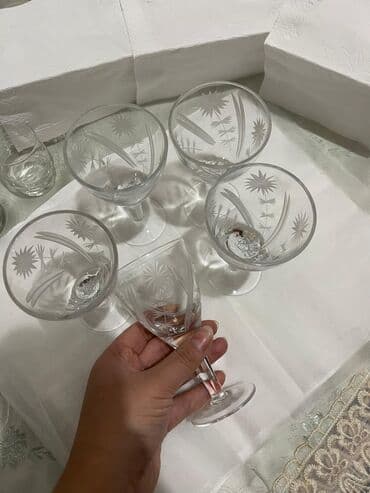 чай ичкен столдор: Набор стеклянных рюмок/стаканов для напитков - Комплектация: 6 штук в — 7