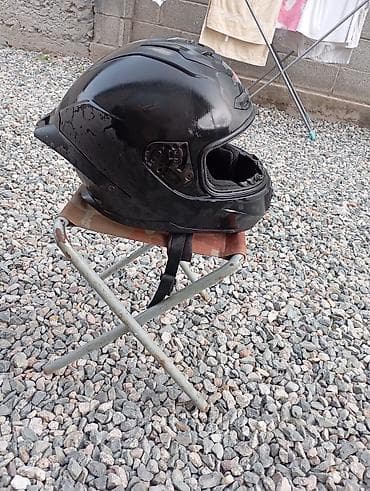 ролики и самокат: Мотошлем AXOR (полноразмерный, интеграл), цвет — глянцевый черный — 1