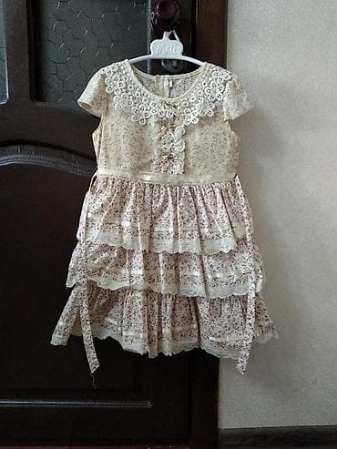 6 7 лет: Детское платье, цвет - Желтый, Б/у — 1